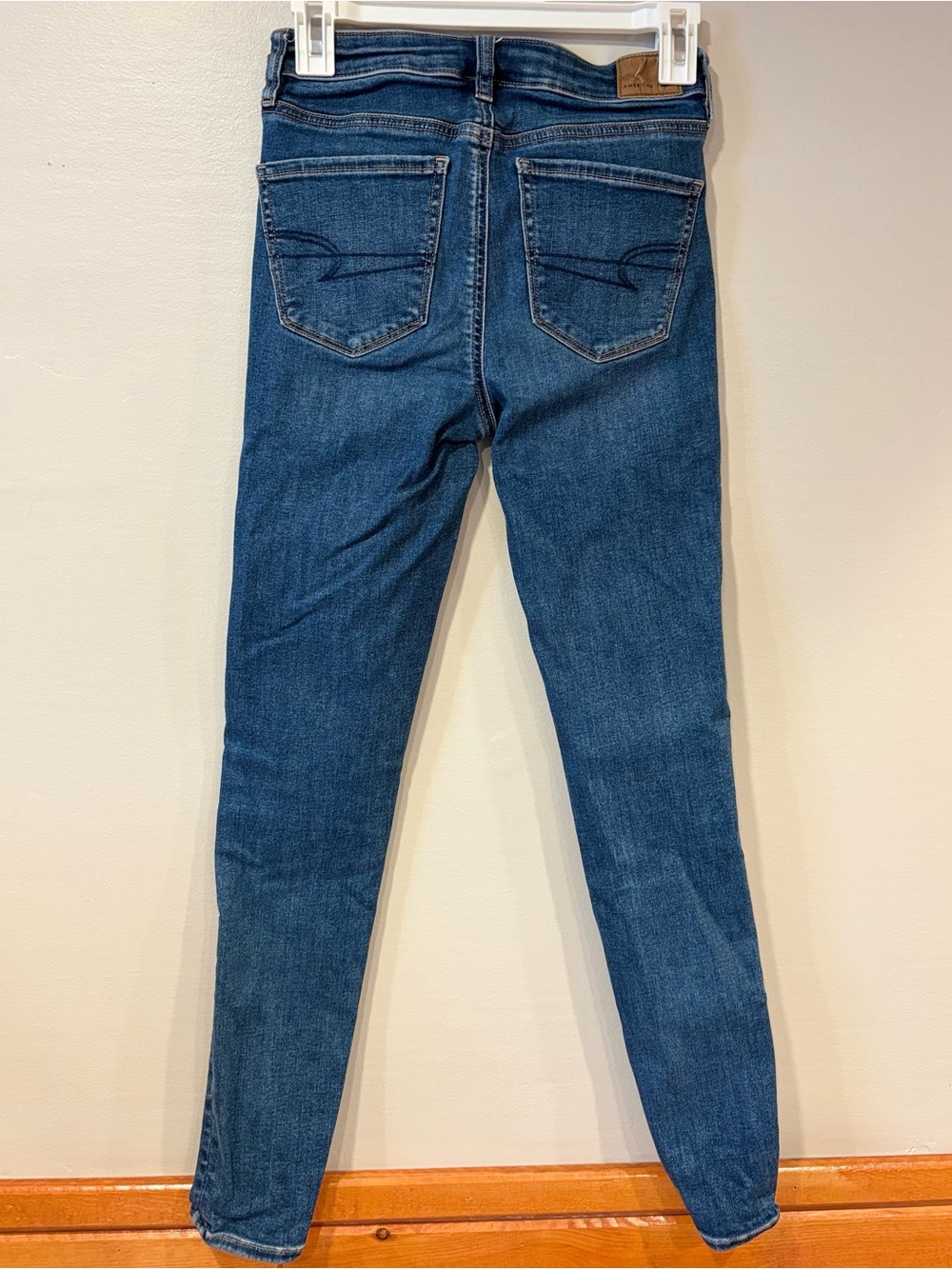 American Eagle Hi-Rise Jeggings Medium Wash Next Level Stretch Denim Womens 2 - Picture 5 of 8